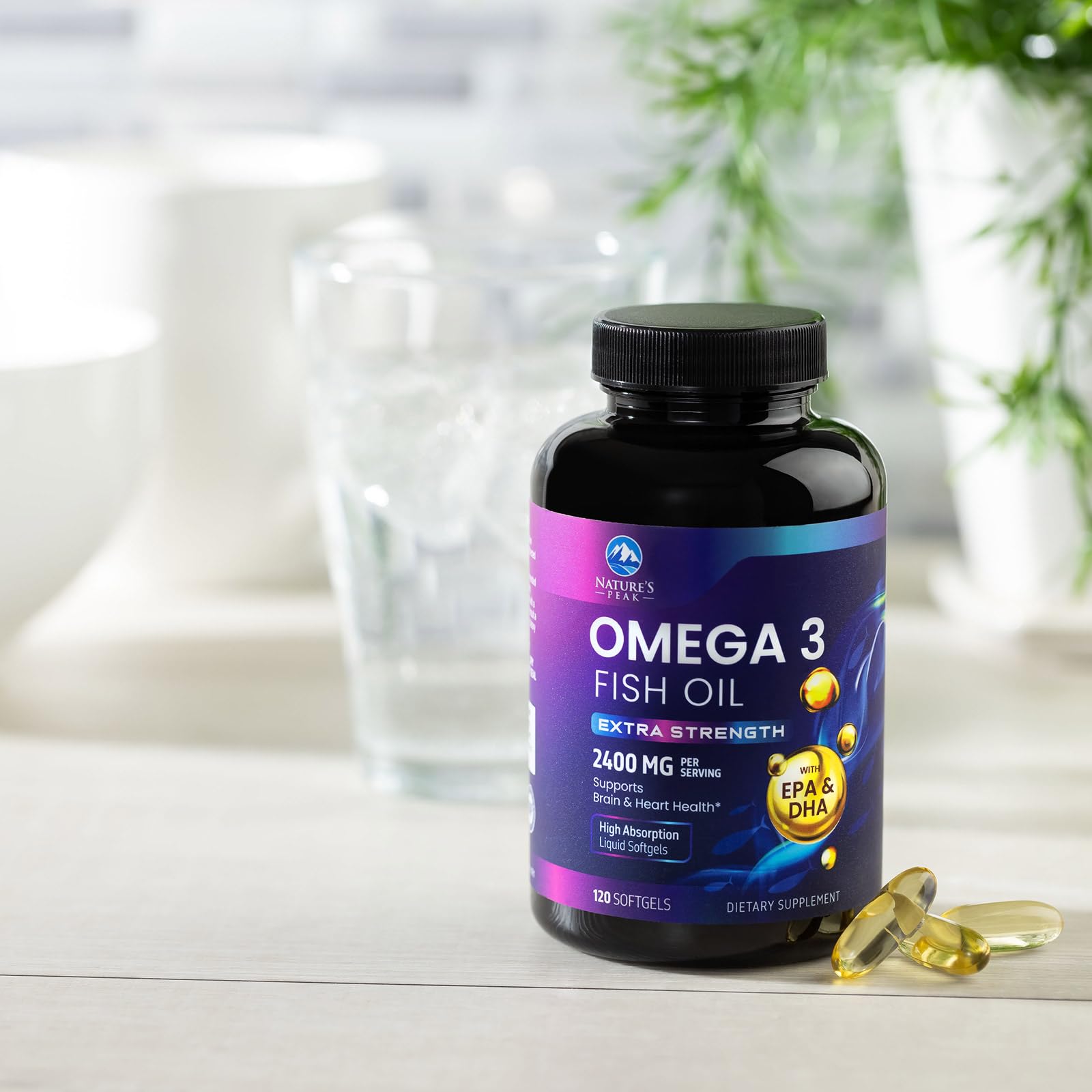 Nature's Peak Omega-3: aceite de pescado purificado para uso diario.