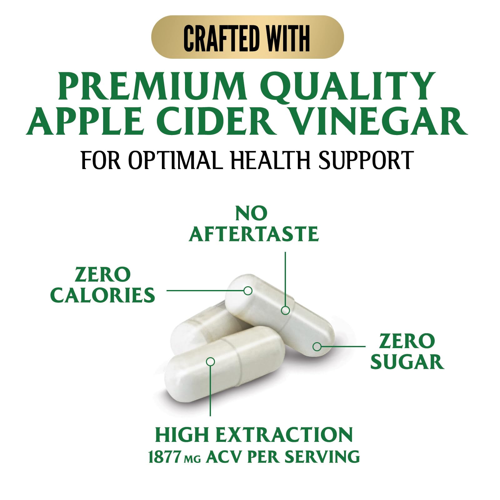 Nature’s Peak ACV capsules ingredients with Vitamin D3 and Zinc