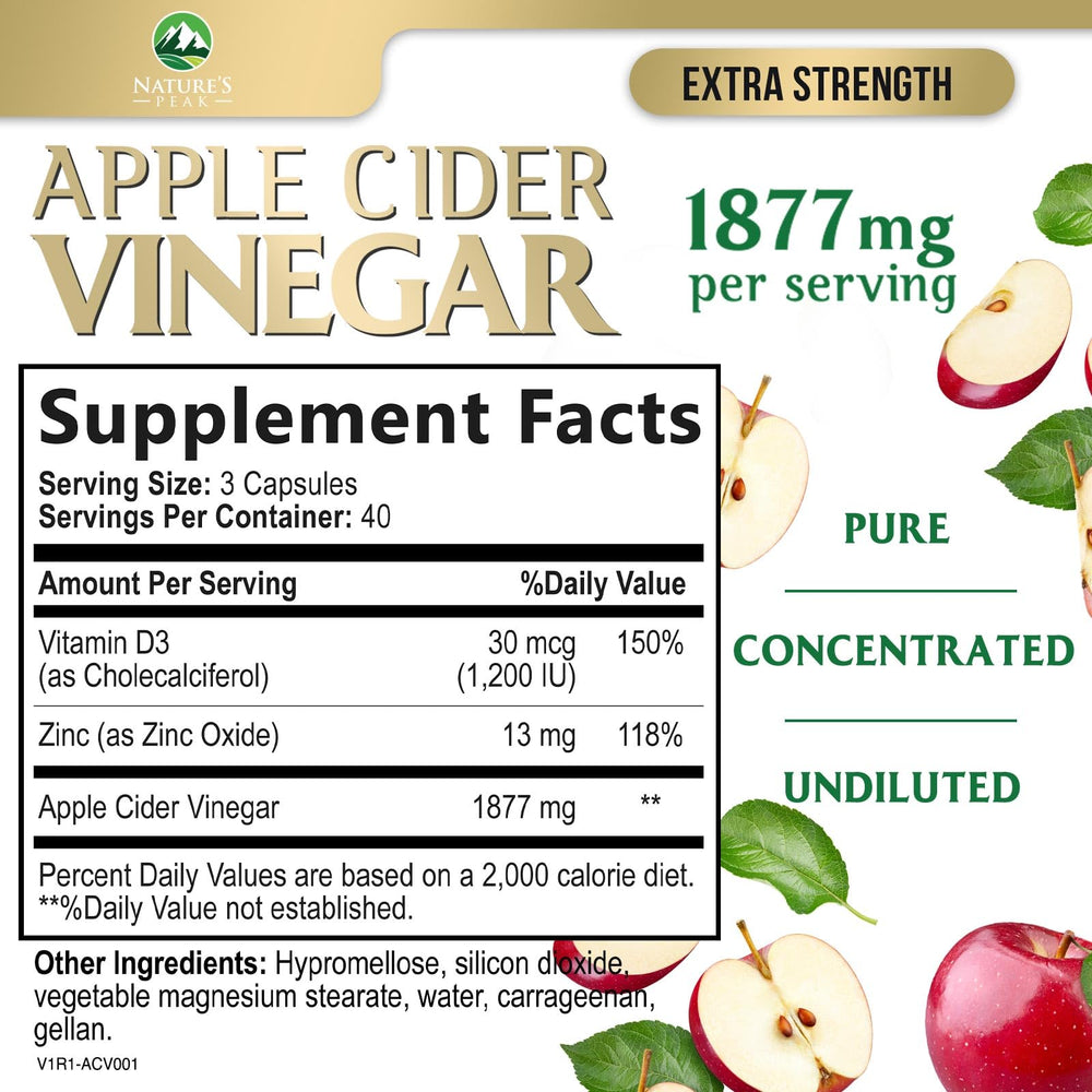Nature’s Peak ACV capsules being poured for convenient daily intake
