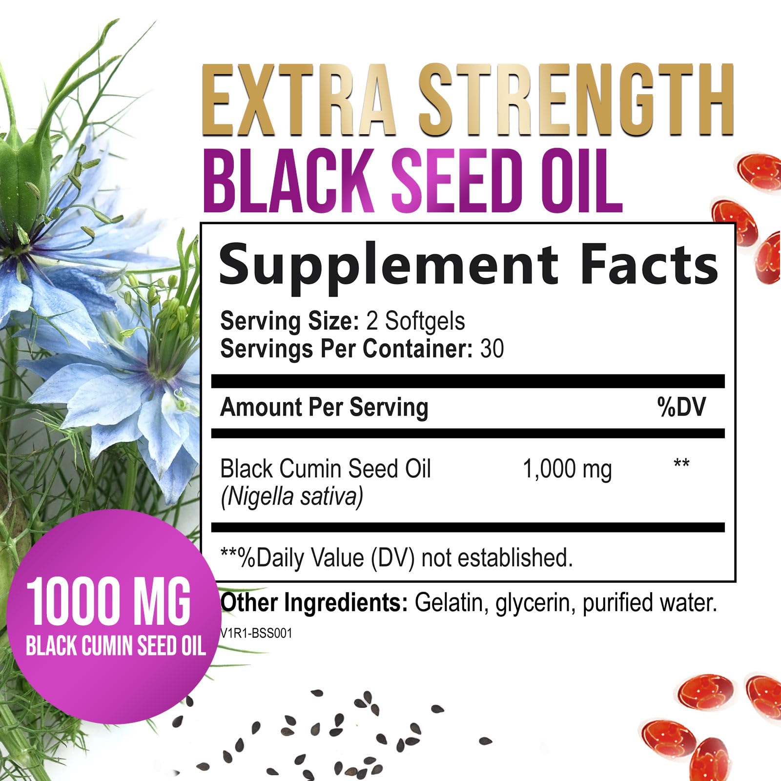 Nature's Peak Black Seed Oil softgels closeup highlights premium Nigella sativa