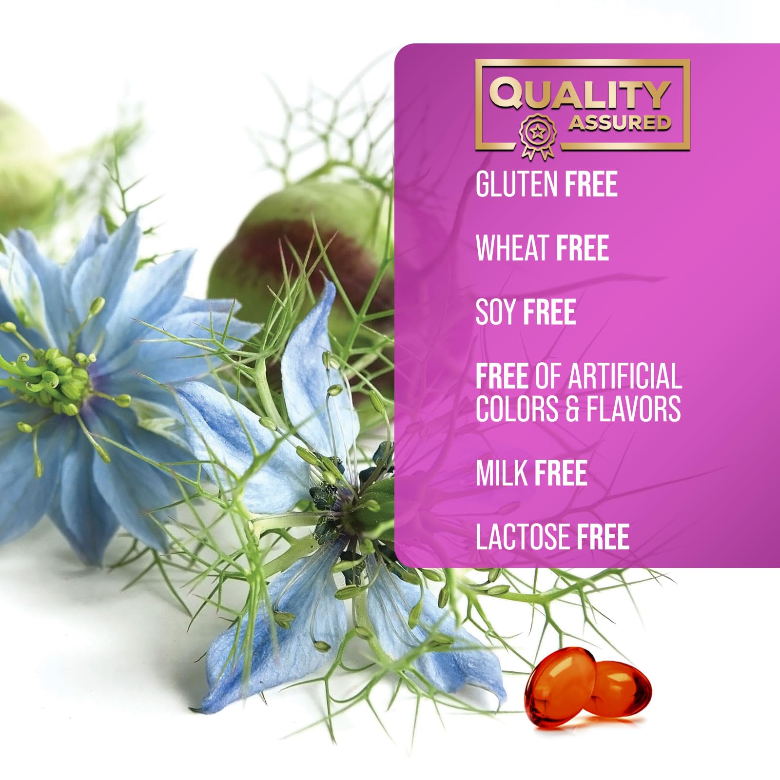Nature's Peak Black Seed Oil supports skin shine and hair glow