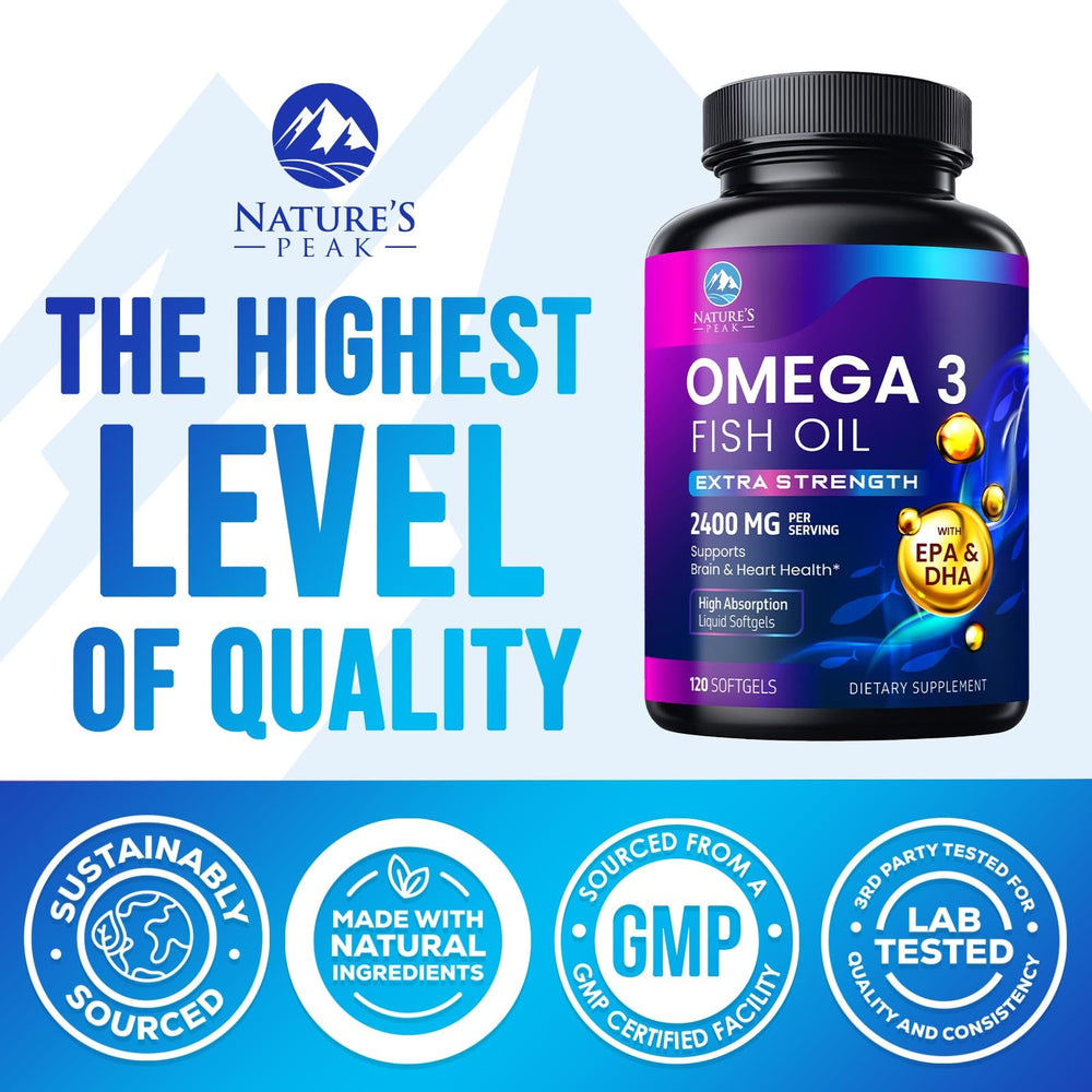Nature's Peak Omega-3: cápsulas de liberación suave para mayor comodidad.