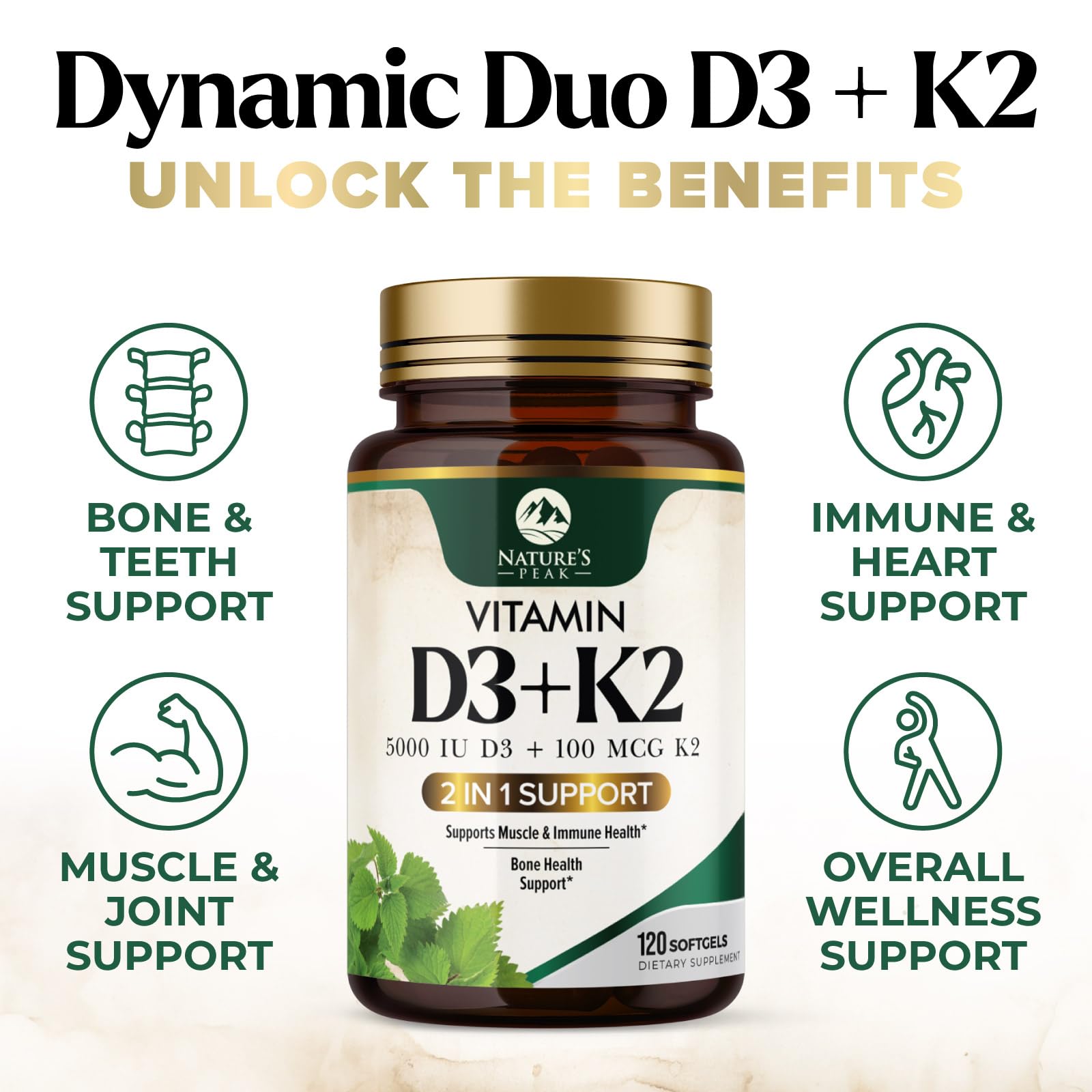 Nature's Peak D3 K2 pour action, demonstrating convenient daily supplementation.
