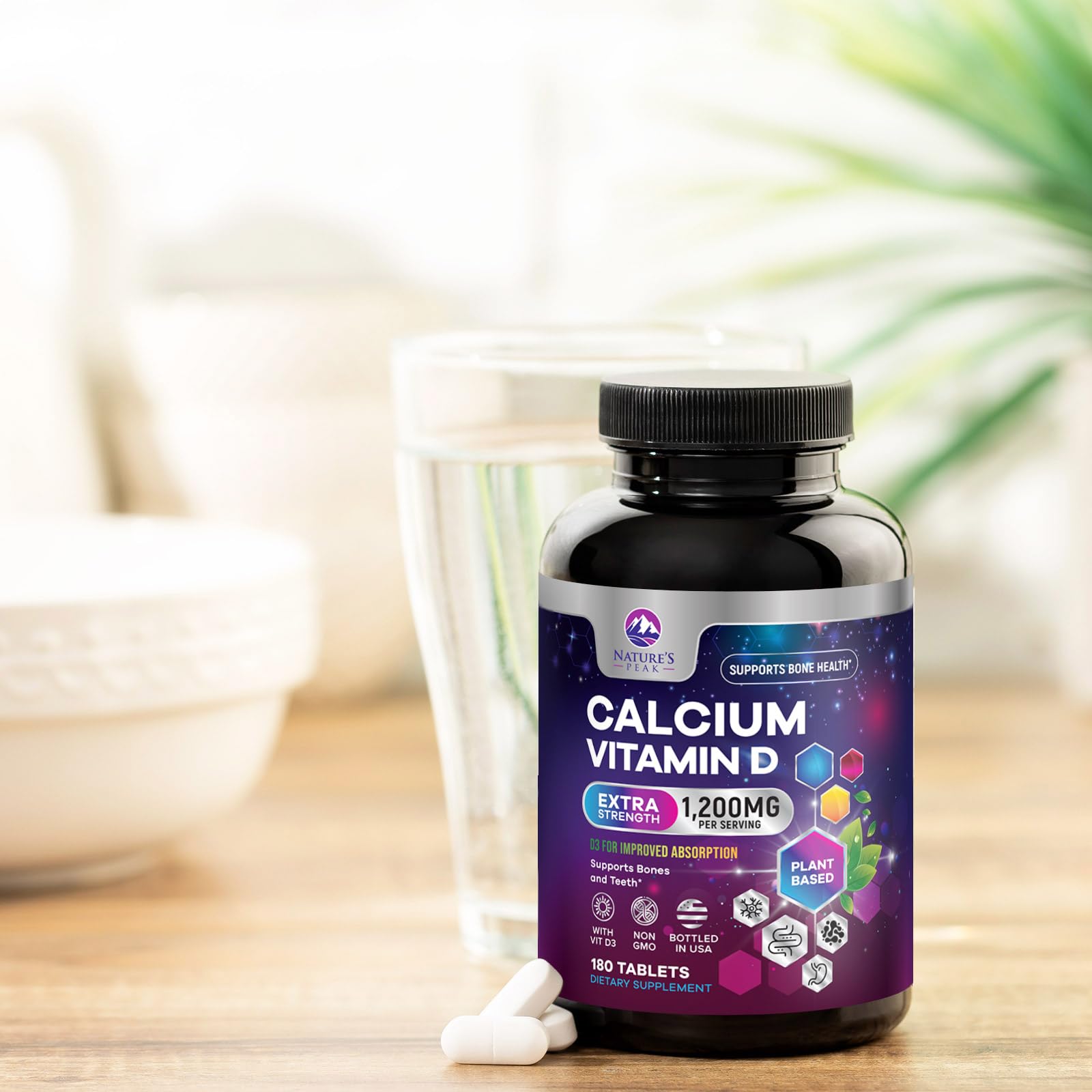 Nature's Peak daily bone and dental health support shown in action