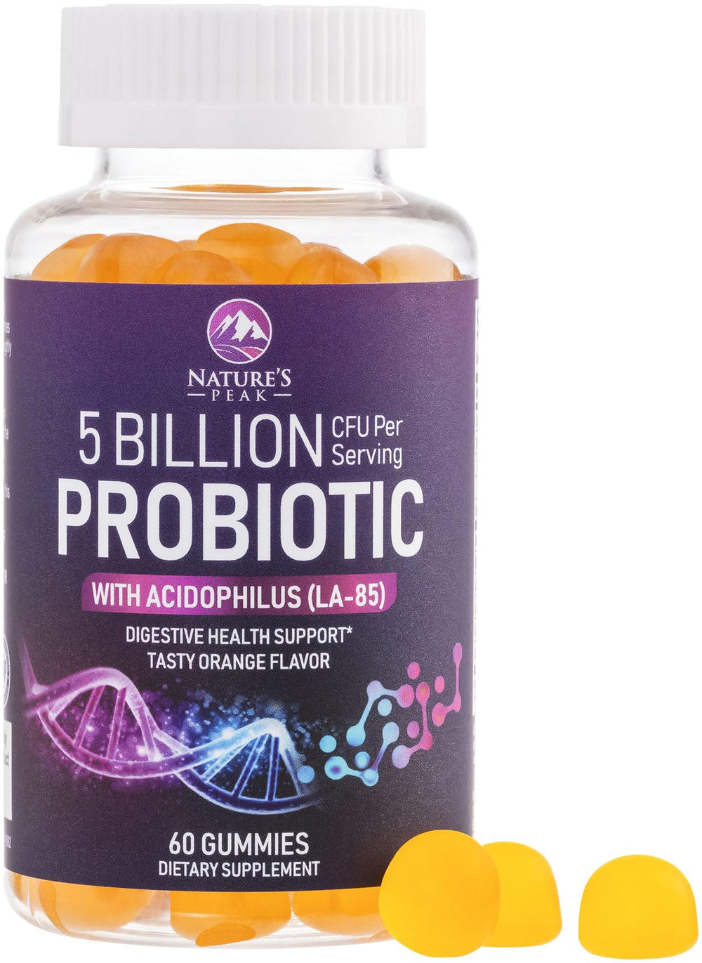 Nature's Peak gomitas probióticas con 5 mil millones CFU para digestión diaria