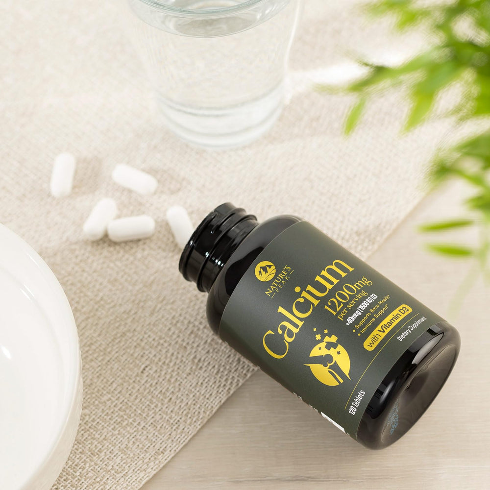 Nature's Peak bone health tablets in use signaling bone and immune wellness
