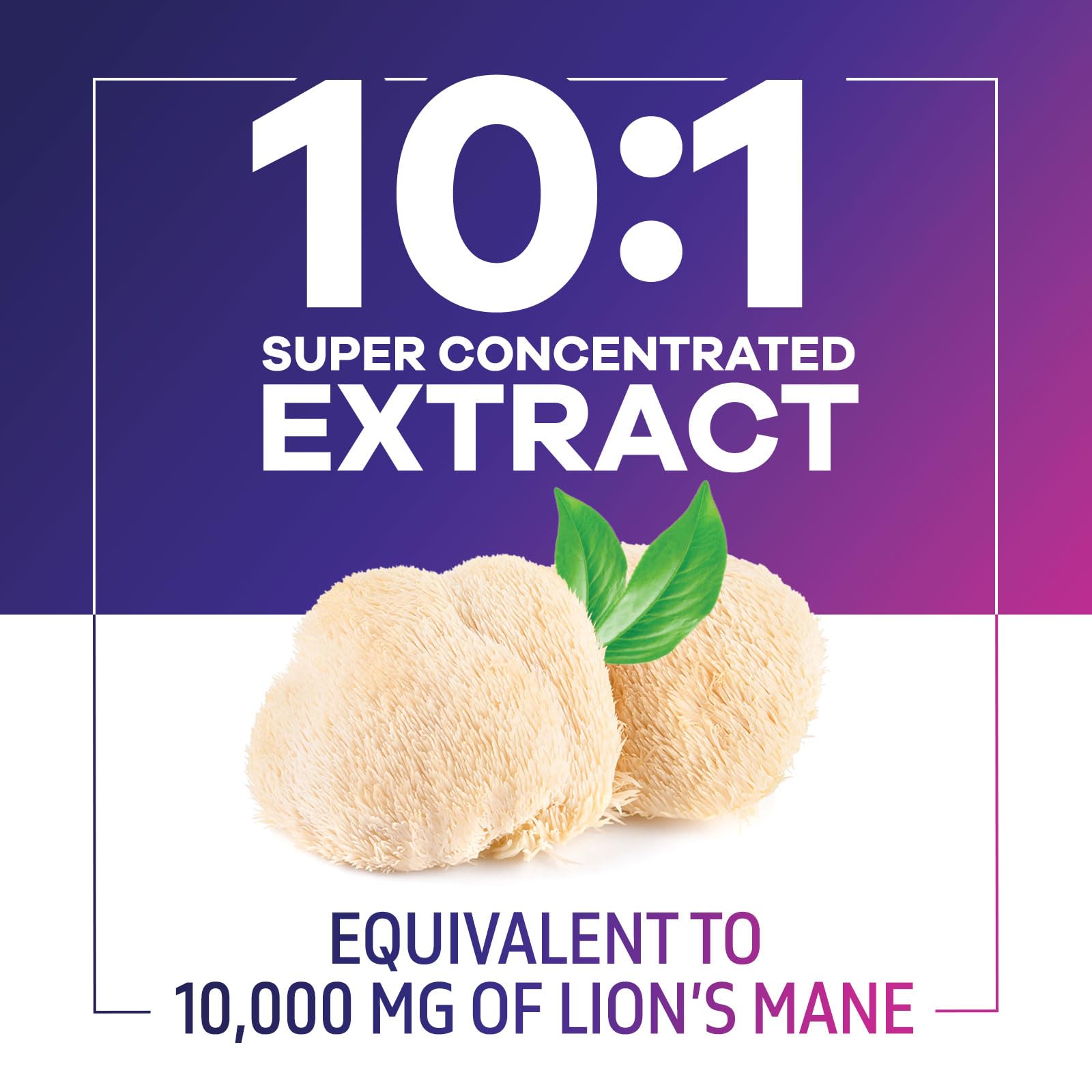 Nature's Peak Lions Mane label highlighting USA production