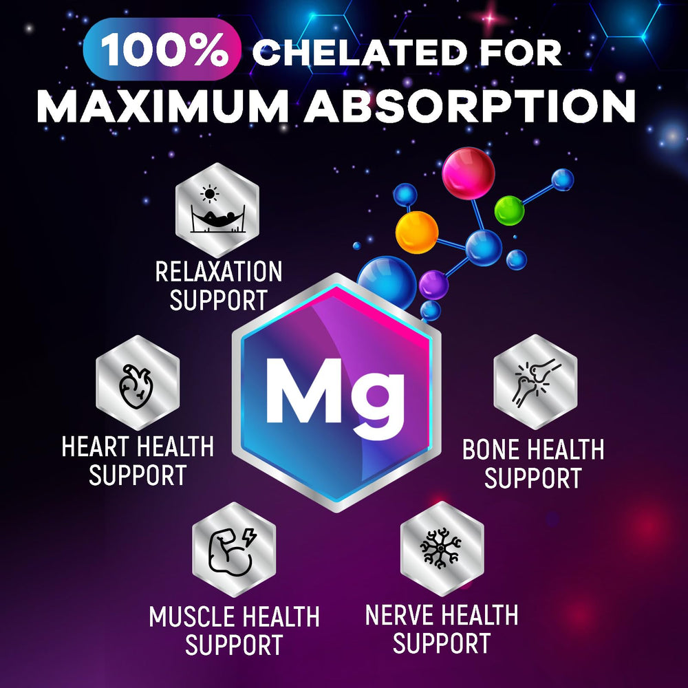 Nature's Peak uso nocturno magnesio glicinato para apoyo al sueño y relajación.