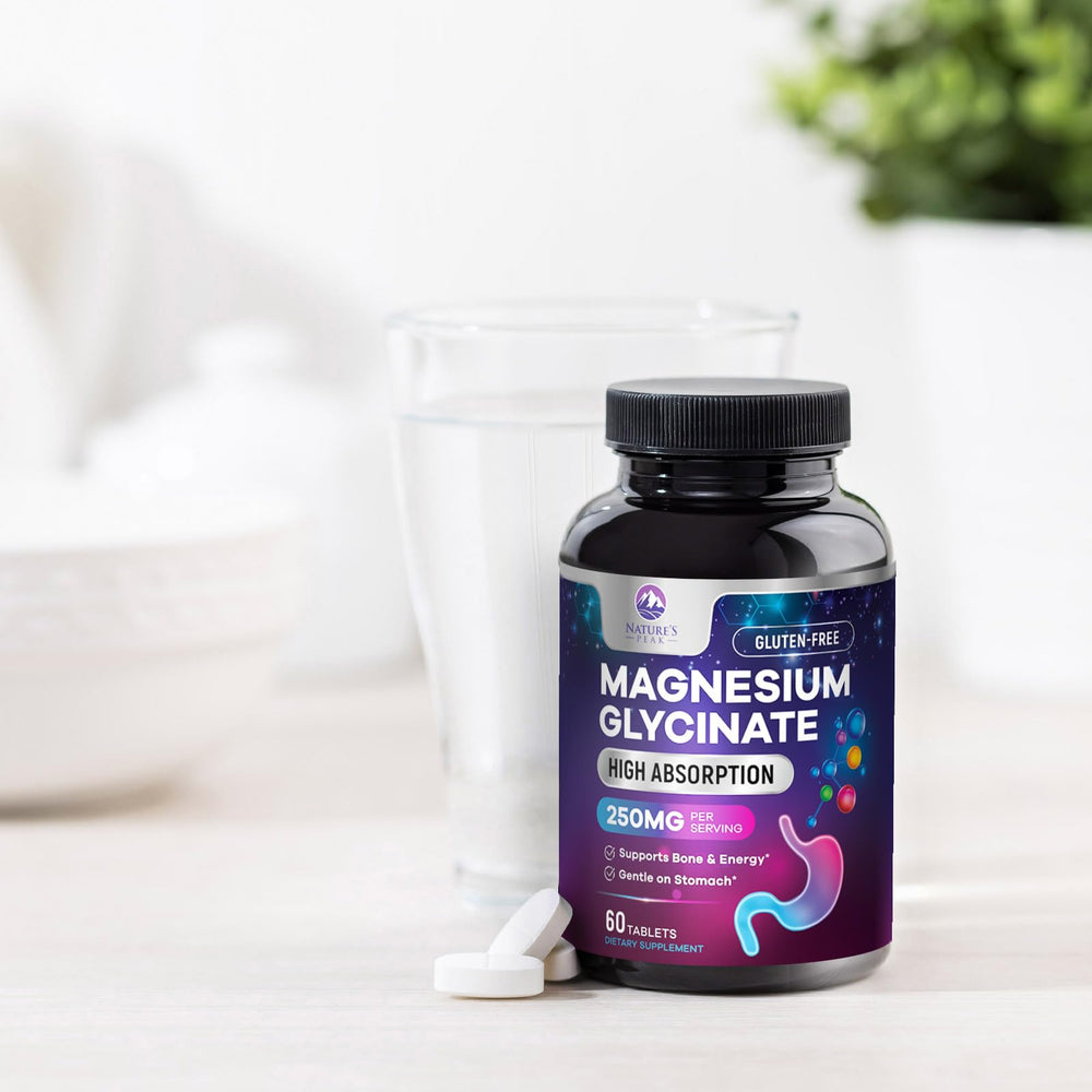 Nature's Peak bottle on desk for home use and ongoing support.