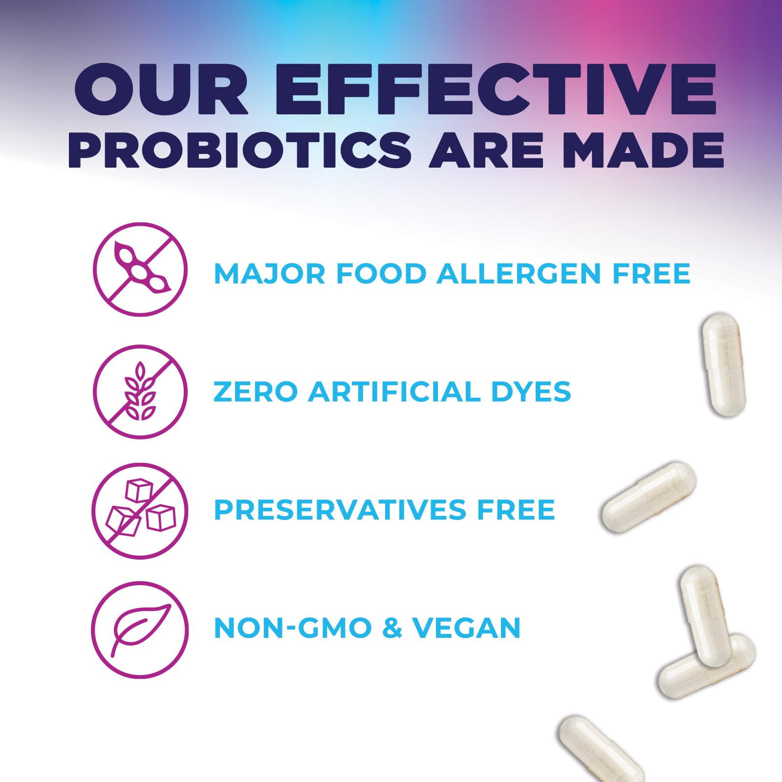 Nature's Peak bottle on kitchen shelf, convenient daily probiotic routine.