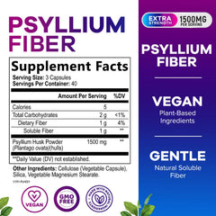 Nature's Peak psyllium husk capsules close-up highlighting soluble fiber for regularity.