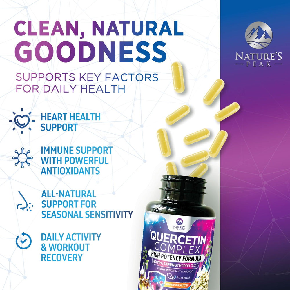 Nature's Peak Quercetin absorption illustration – shows how the body benefits from the dihydrate form.