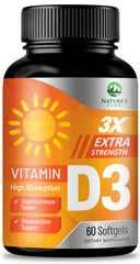 Nature's Peak vitamin D3 5000 IU softgel bottle for daily wellness