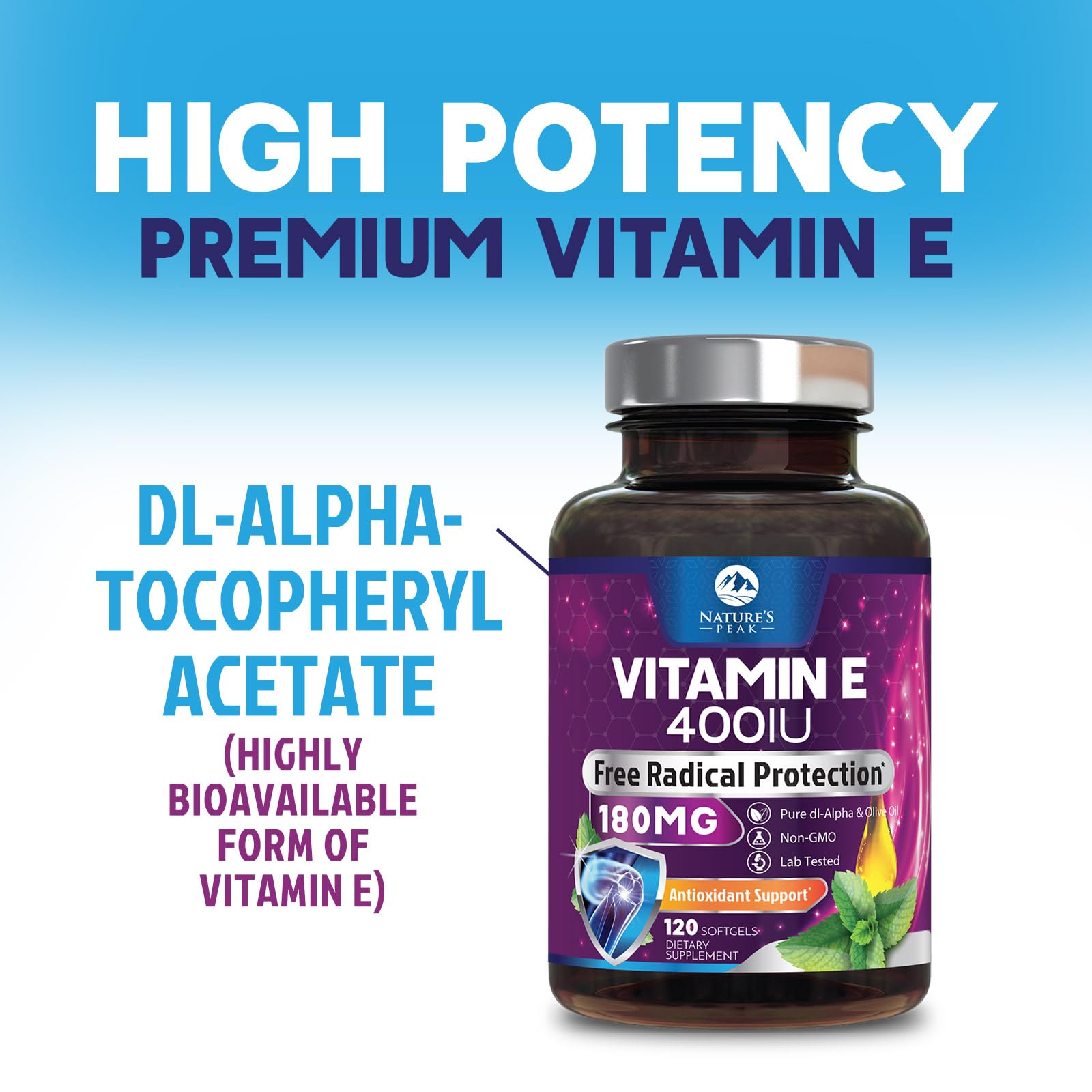 Vitamin E 400 IU softgels by Nature's Peak suggest immune support
