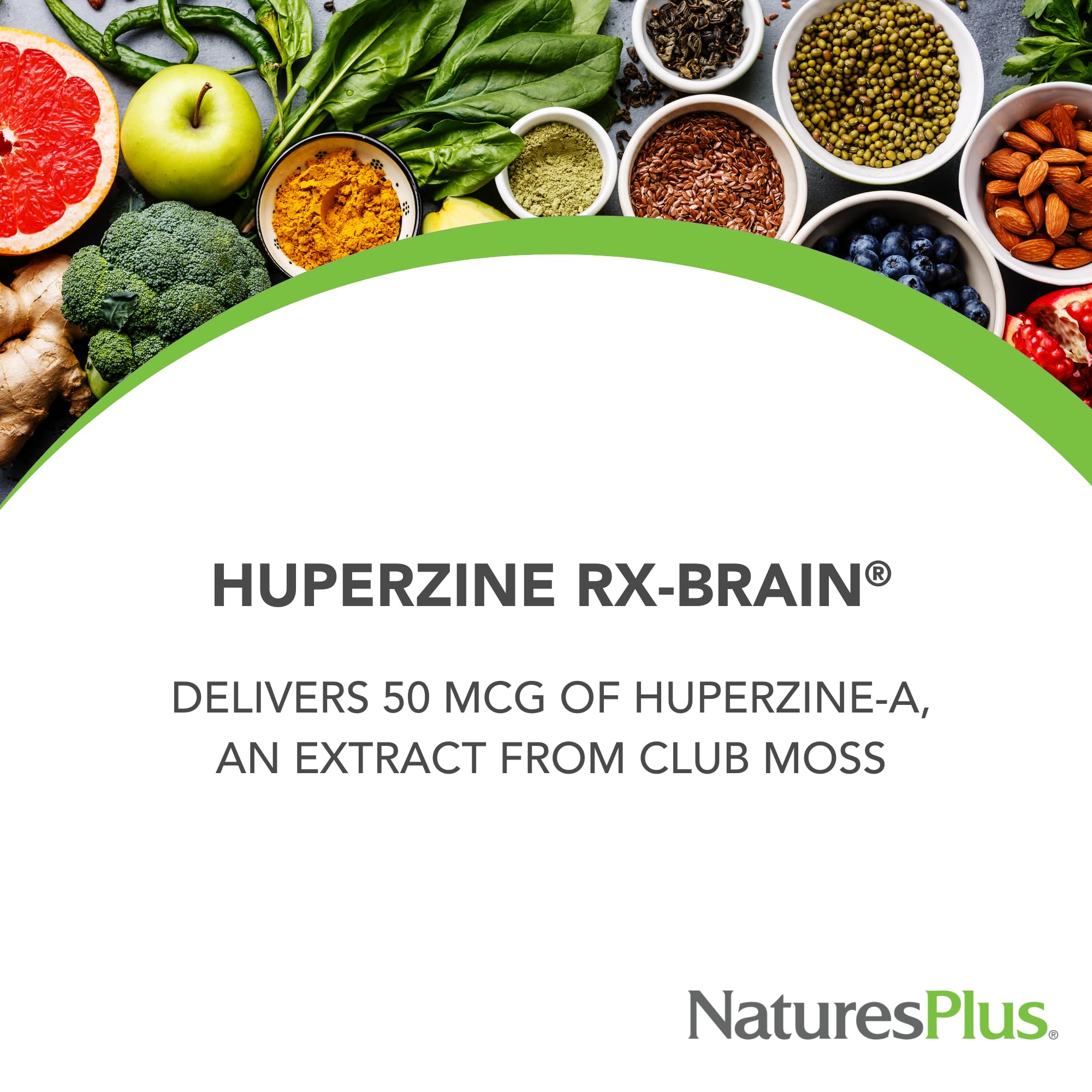 Nature's Plus Huperzine Rx-Brain tablets close-up suggesting everyday cognitive support possible