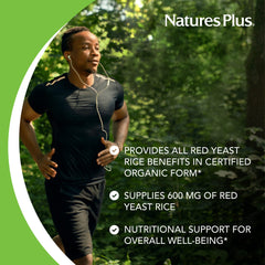 Nature's Plus red yeast rice label shows organic purity