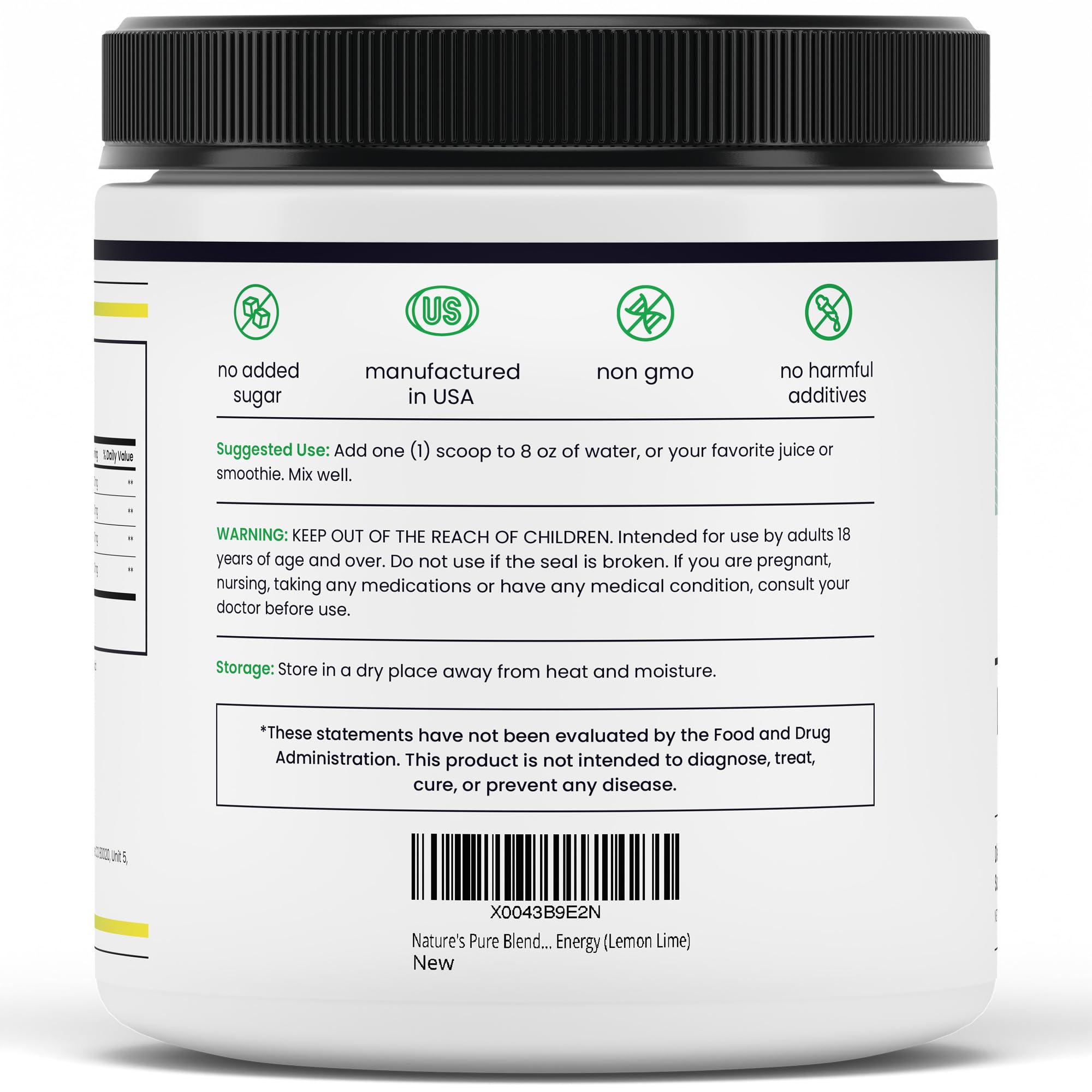 Nature's Pure Blend Arginine and Citrulline formula visual emphasizing nitric oxide support.