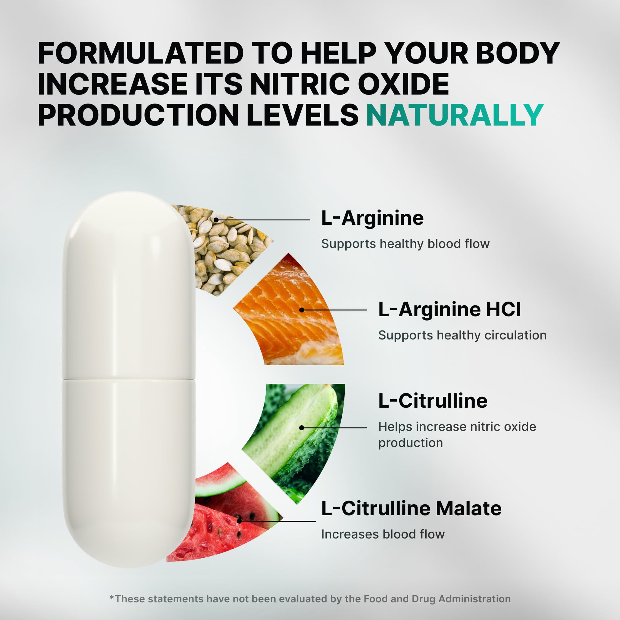 Nature's Pure Blend pre-workout scene shows ready-to-use NO boost