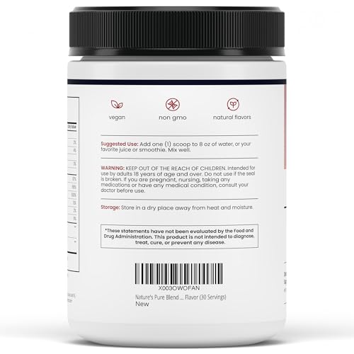 Workout bottle with Nature's Pure Blend powder, suggesting a convenient pre-workout nutrition ritual.