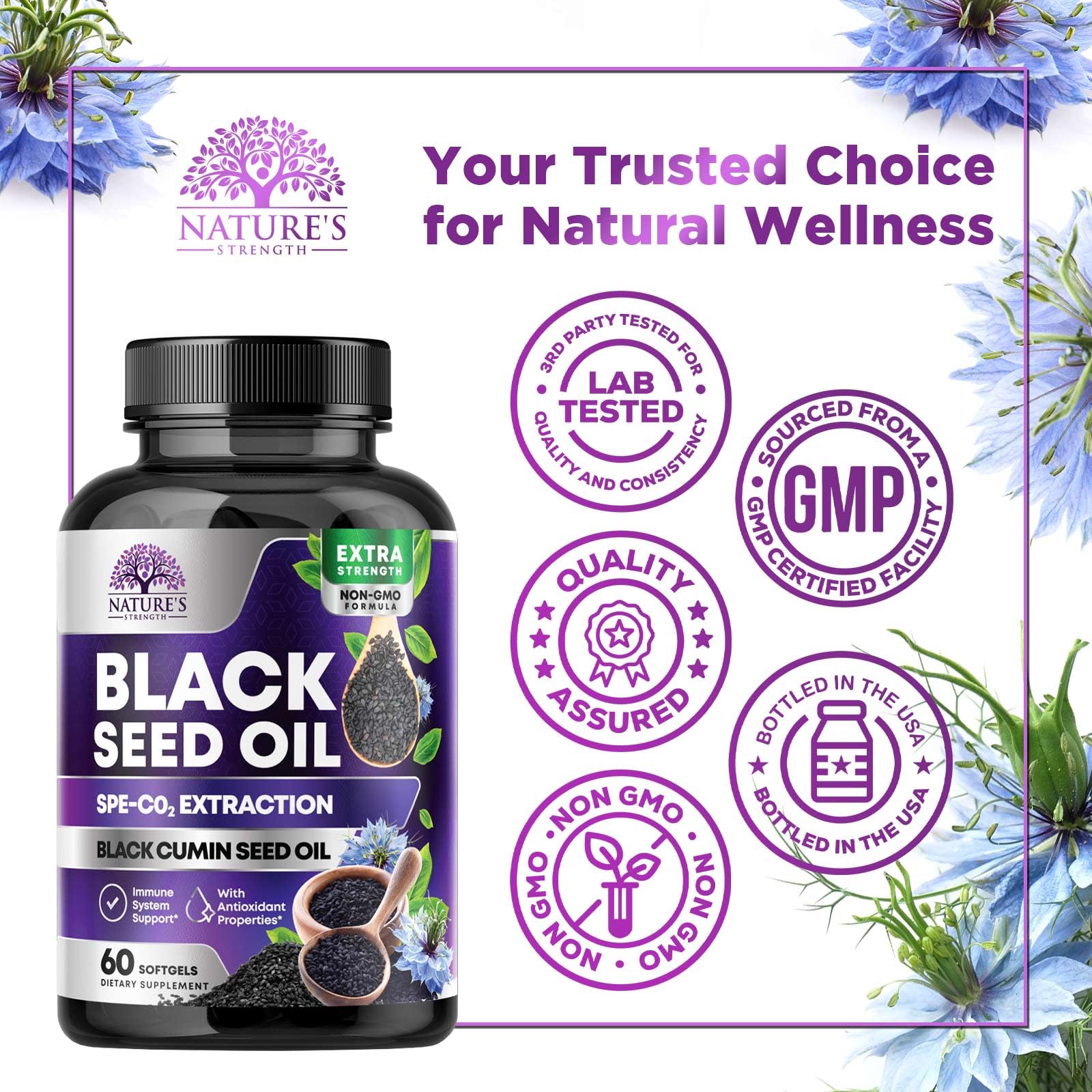 Nature's Strength bottle pour demonstrates simple daily intake routine