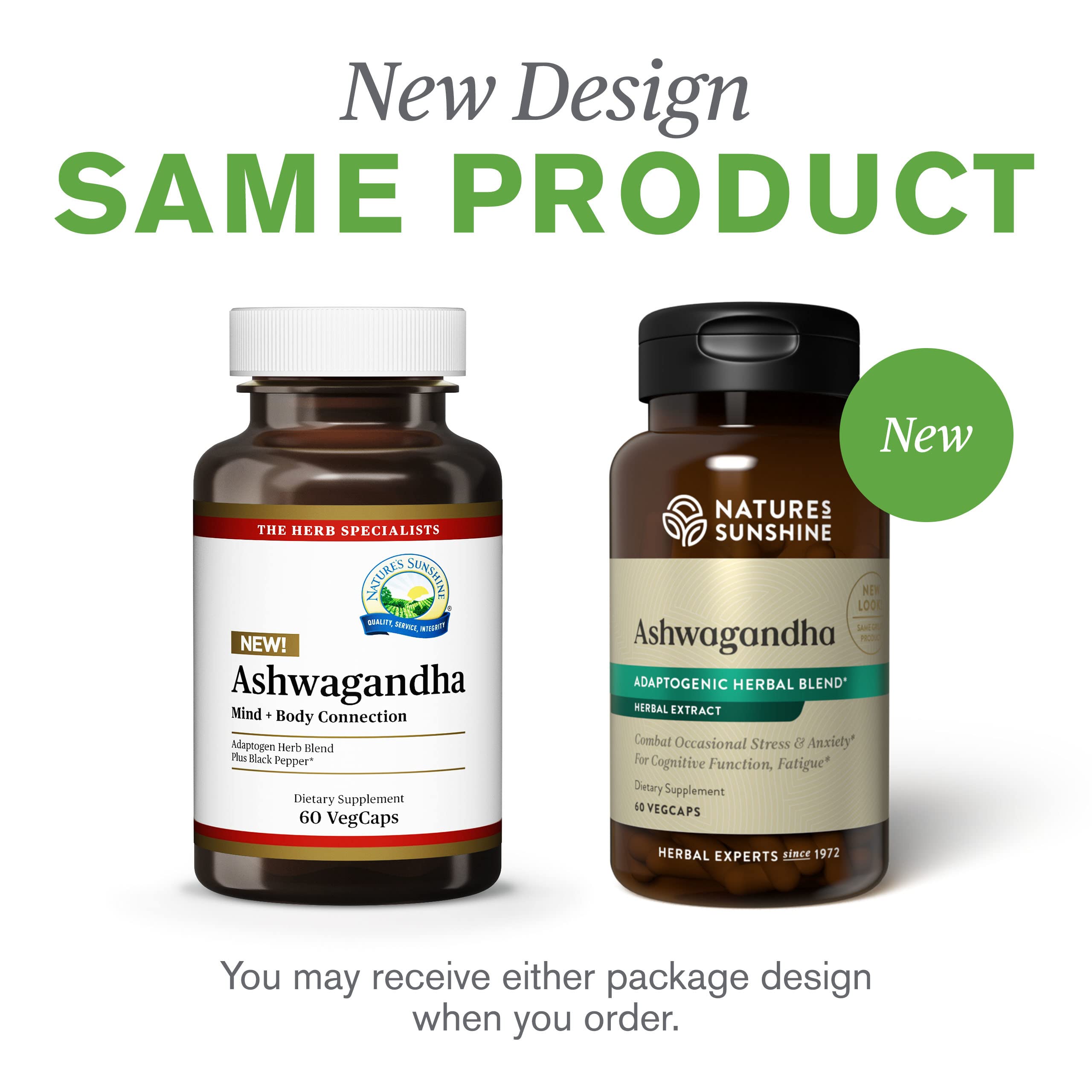 Nature's Sunshine Ashwagandha ingredients list highlights potent adaptogens.