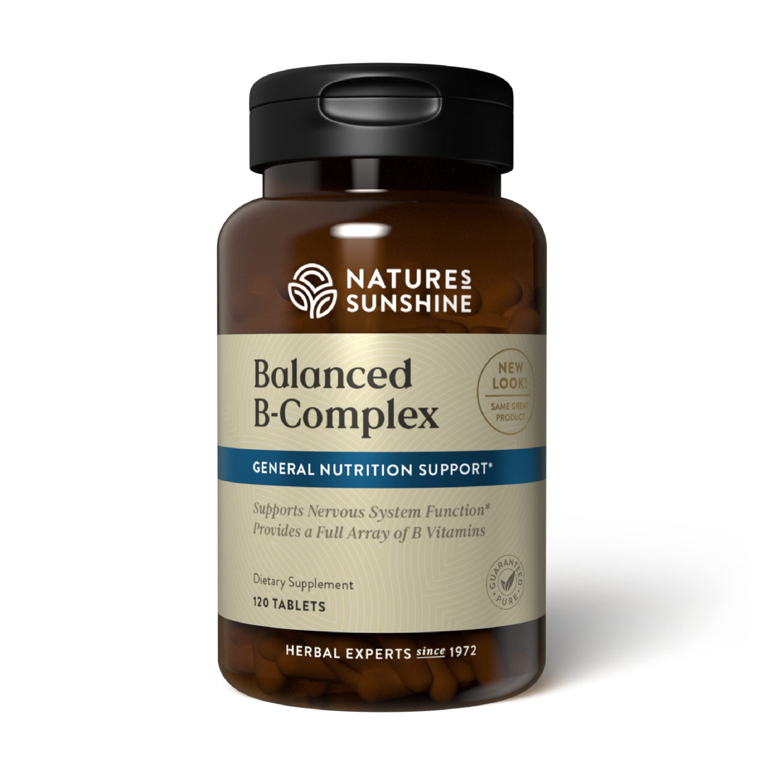 Nature's Sunshine Balanced B Complex bottle – full nutrient blend for energy support.