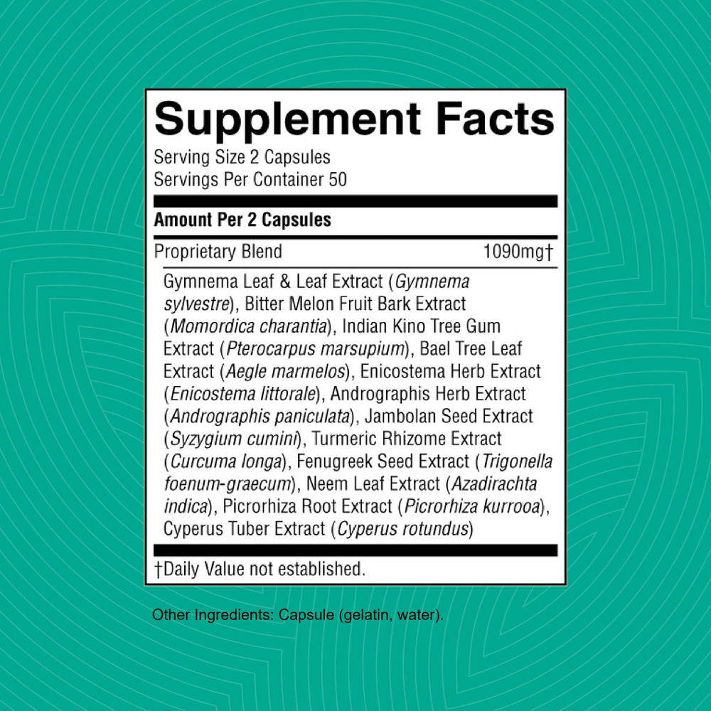 Nature's Sunshine Blood Sugar Formula capsules ready for daily use