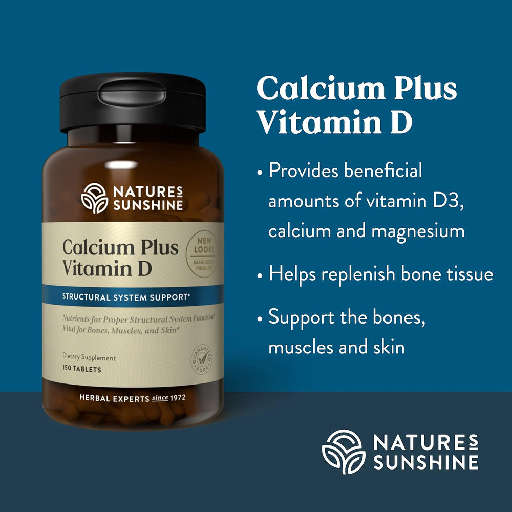 Nature's Sunshine Calcium Plus Vitamin D packaging label highlights the kosher formula