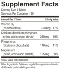 Closeup of Nature's Sunshine Calcium Plus Vitamin D tablets ready for everyday use