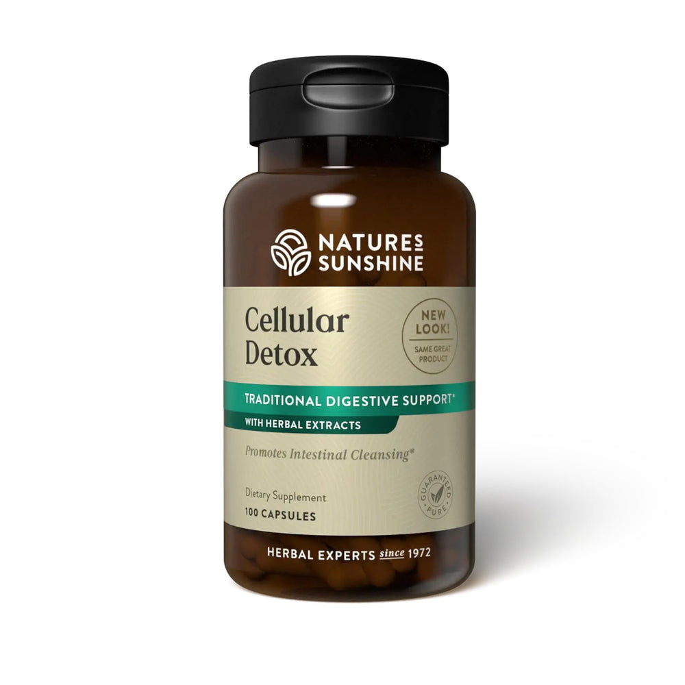 Nature's Sunshine Cellular Detox bottle for easy daily digestive support