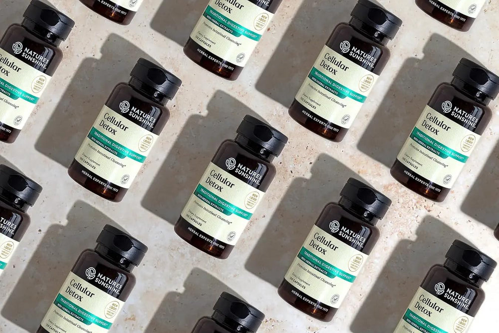 Nature's Sunshine Cellular Detox label displays key ingredients for informed use