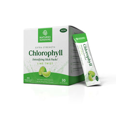 Nature's Sunshine Chlorophyll Stick Pack Lime Twist hero image for on-the-go detox and refreshment