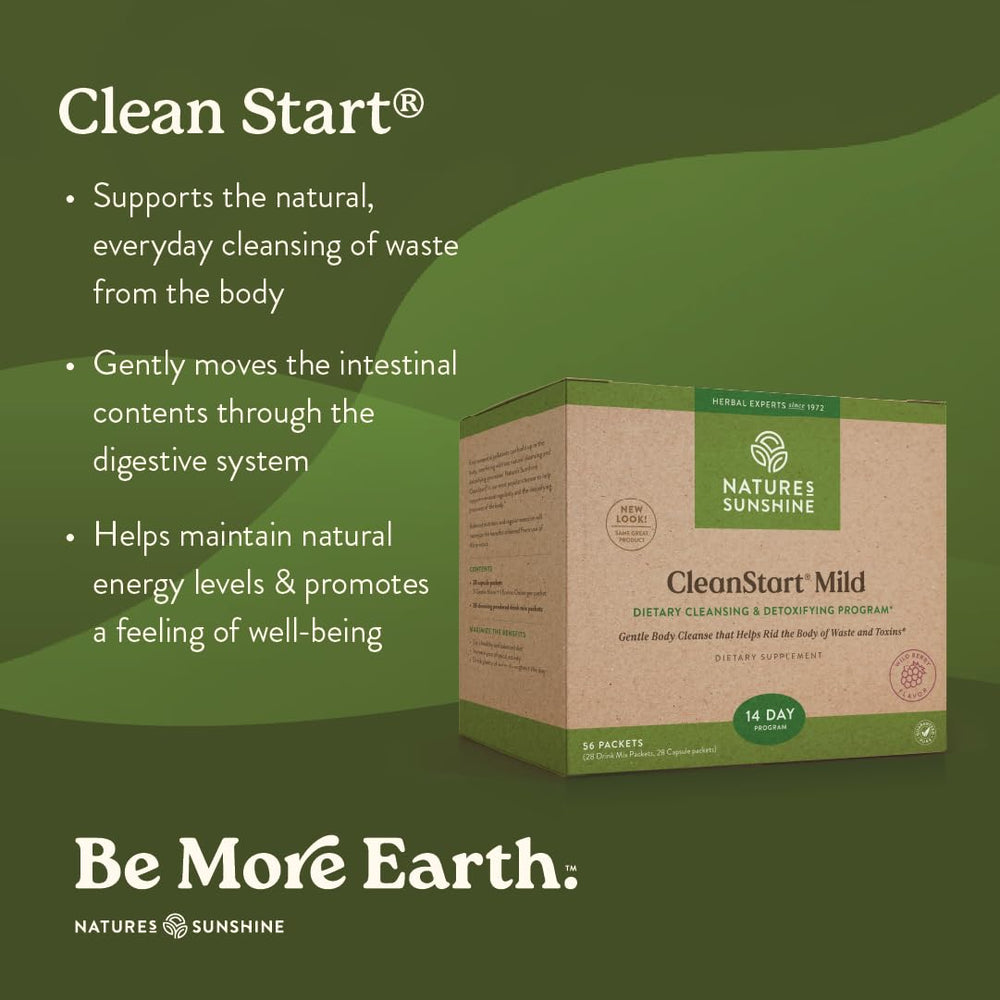 Nature's Sunshine CleanStart Mild back of box showing ingredients