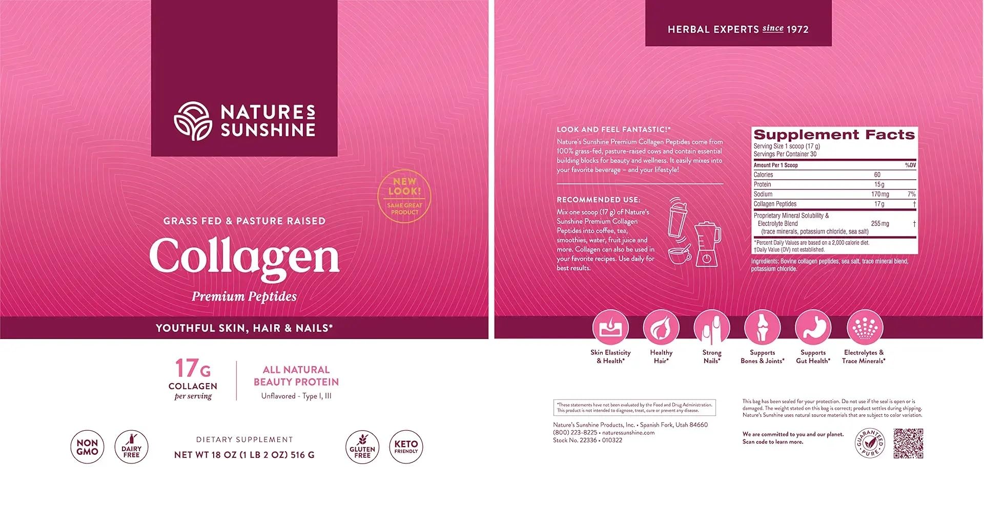 Collagen powder added to a shake for balanced hydration.