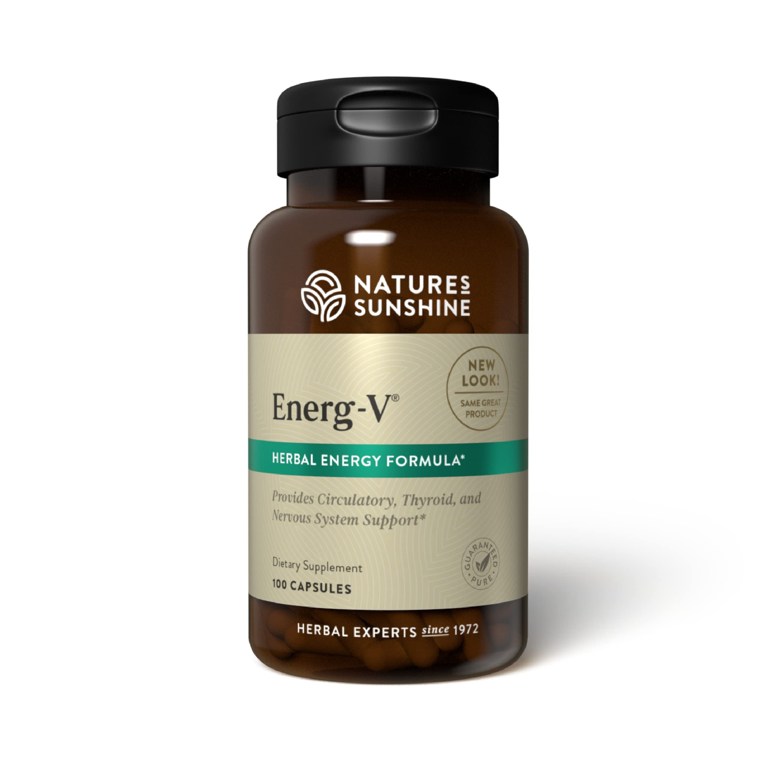 Nature's Sunshine Energ-V 100 capsules bottle for daily energy support