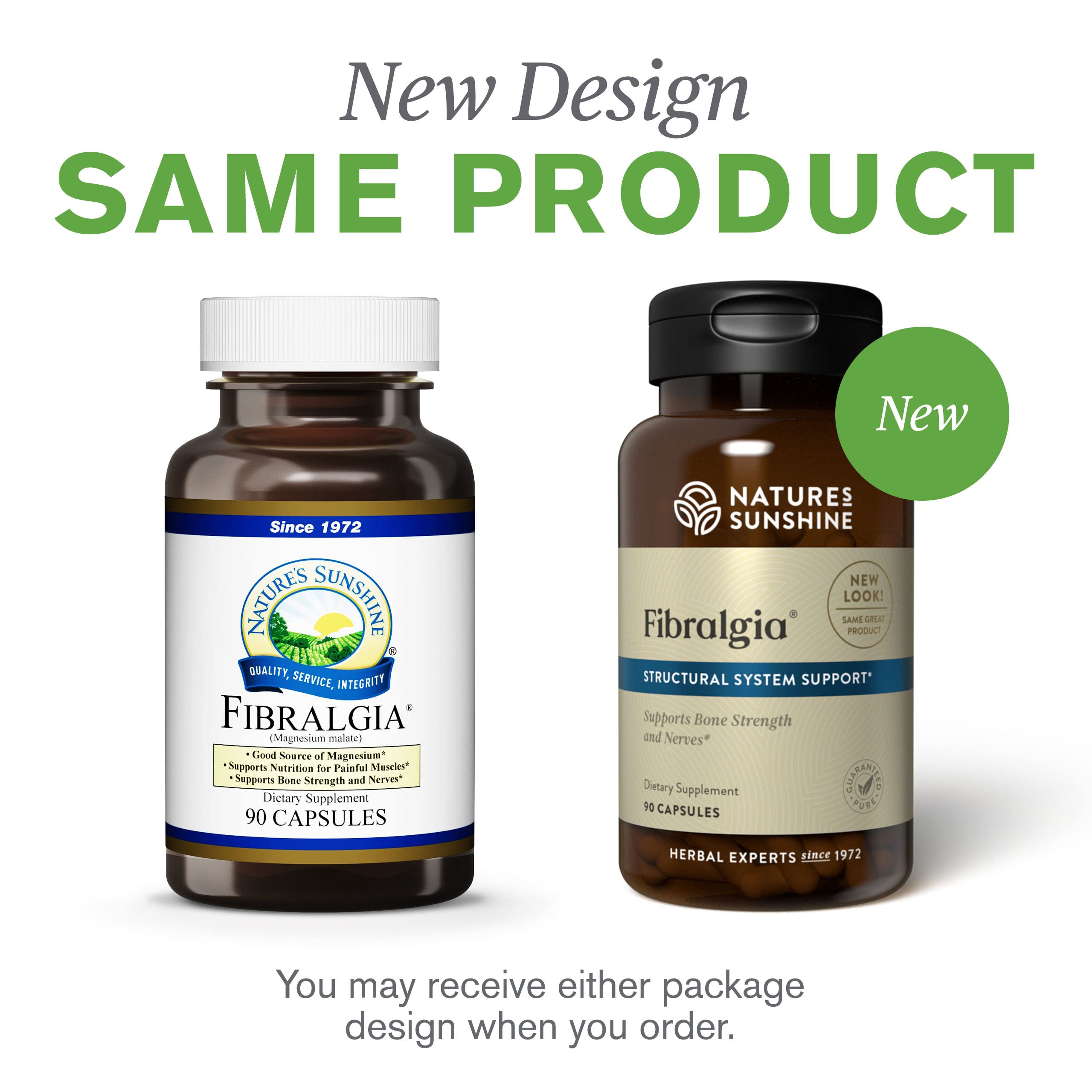 Nature's Sunshine Fibralgia bottle on desk suggests everyday wellness routine