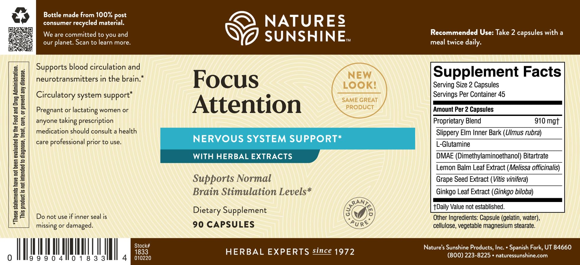 Nature's Sunshine Focus Attention packaging scene conveys brand trust and cognitive support