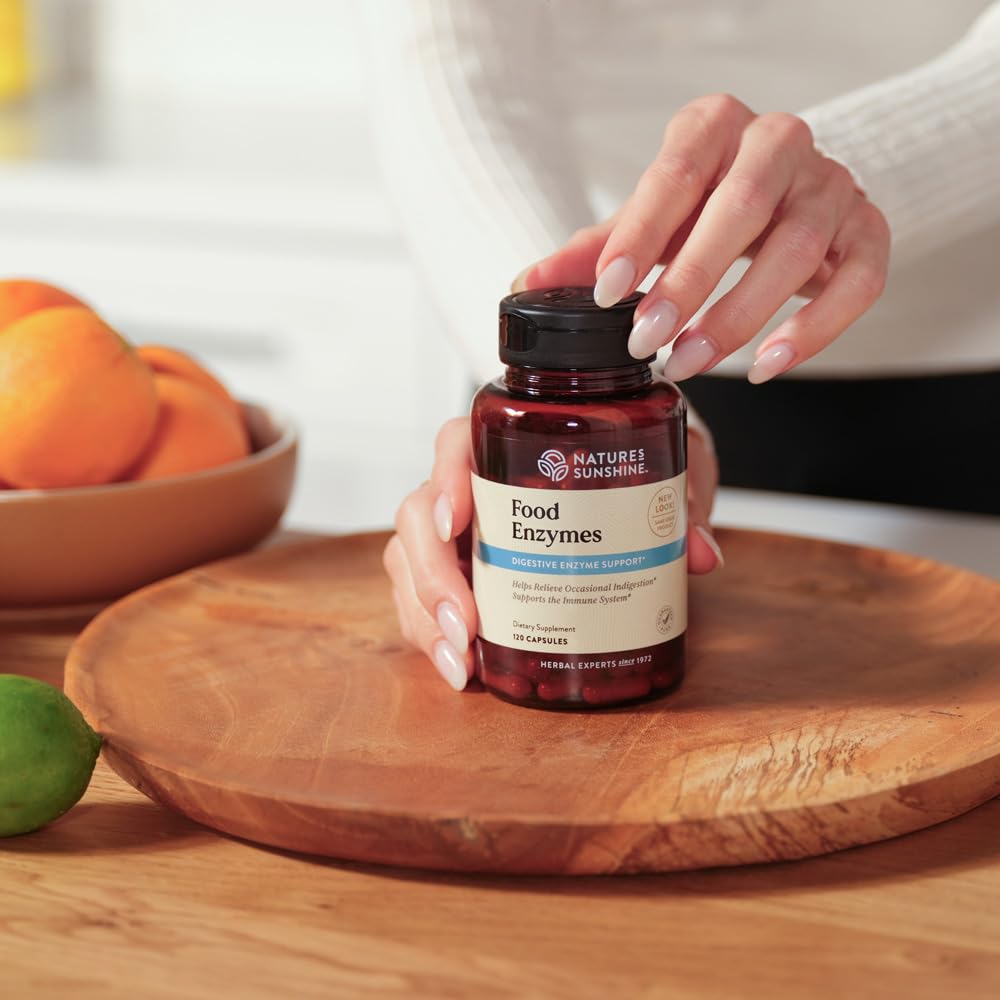 Label detail highlights betaine HCl and bromelain for digestion support.