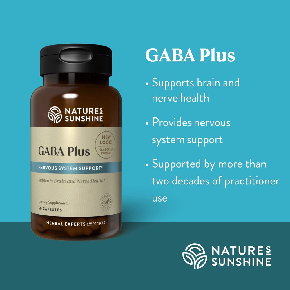 Nature's Sunshine GABA Plus with passionflower indicates natural relaxation ingredients