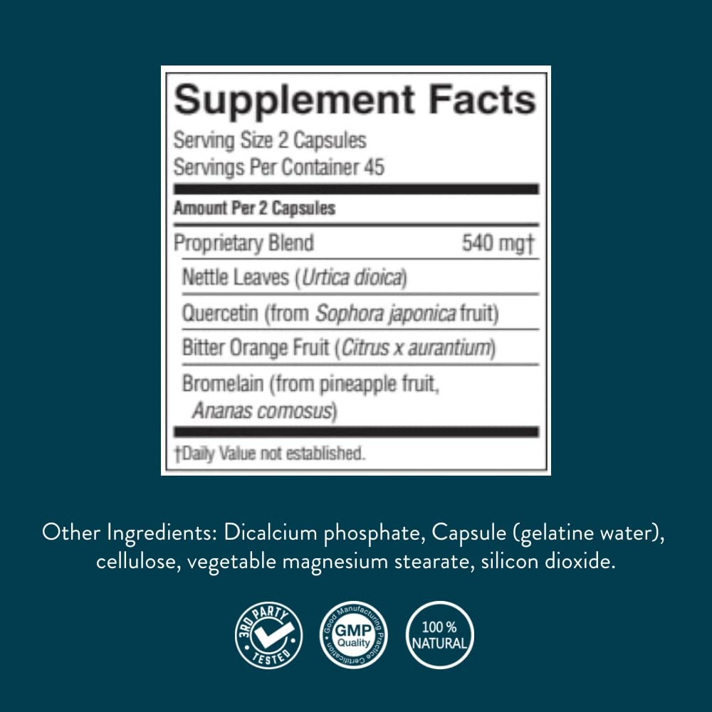 HistaBlock packaging information emphasizing antioxidant strength and respiratory support