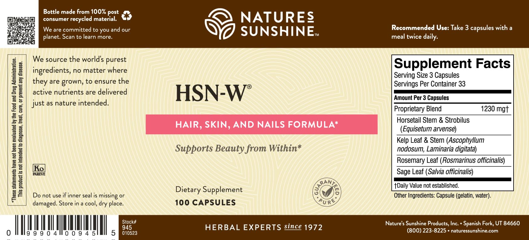 Nature's Sunshine HSN-W lifestyle image shows easy daily capsule routine