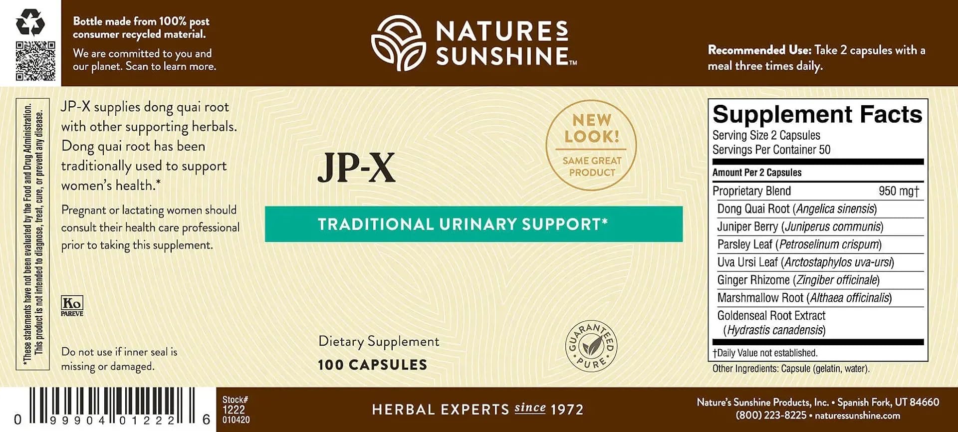 Nature's Sunshine JP-X capsules arranged for easy daily dosing
