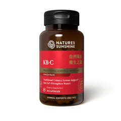 Nature's Sunshine KB-C bottle with capsules for convenient daily kidney and energy support.