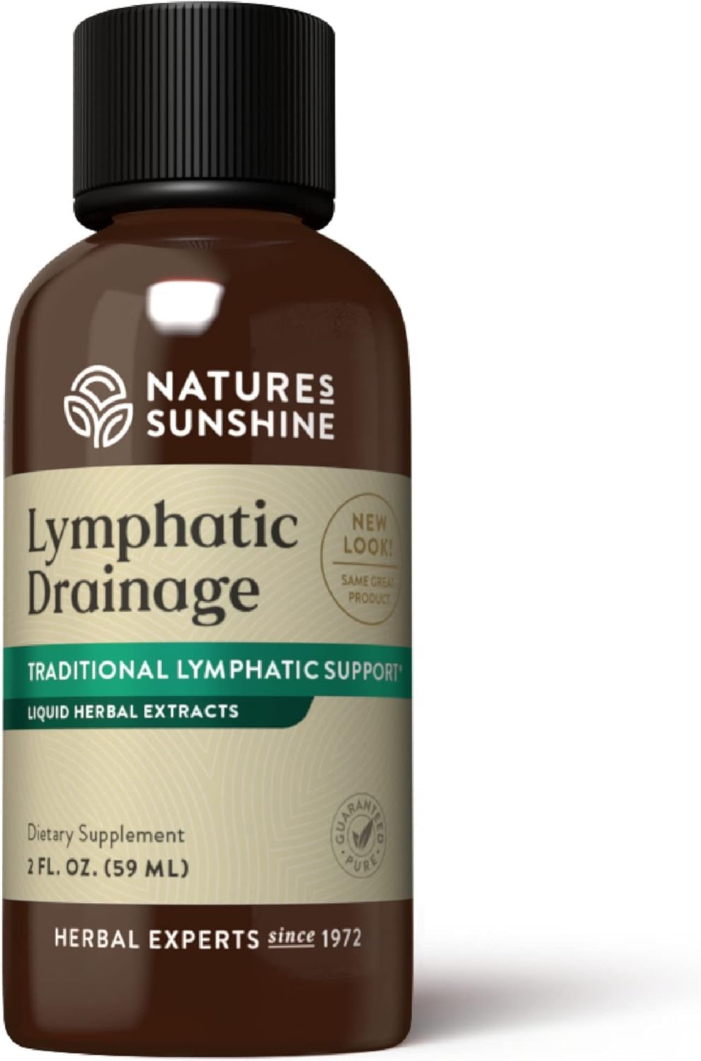 Nature's Sunshine Lymphatic Drainage drops bottle promotes gentle lymphatic support for daily wellness.