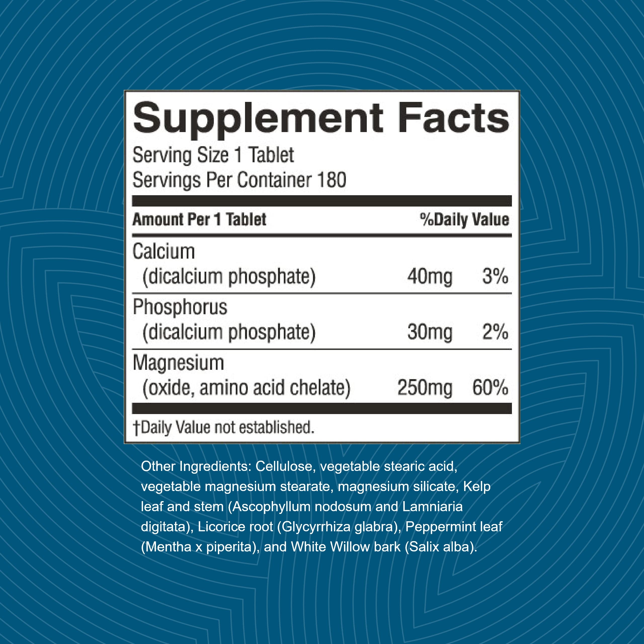 Nature's Sunshine Magnesium bottle label, clearly listing ingredients for reliable daily supplementation