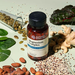 Nature's Sunshine Magnesium Complex label—shows citrate and malate for potential energy support.