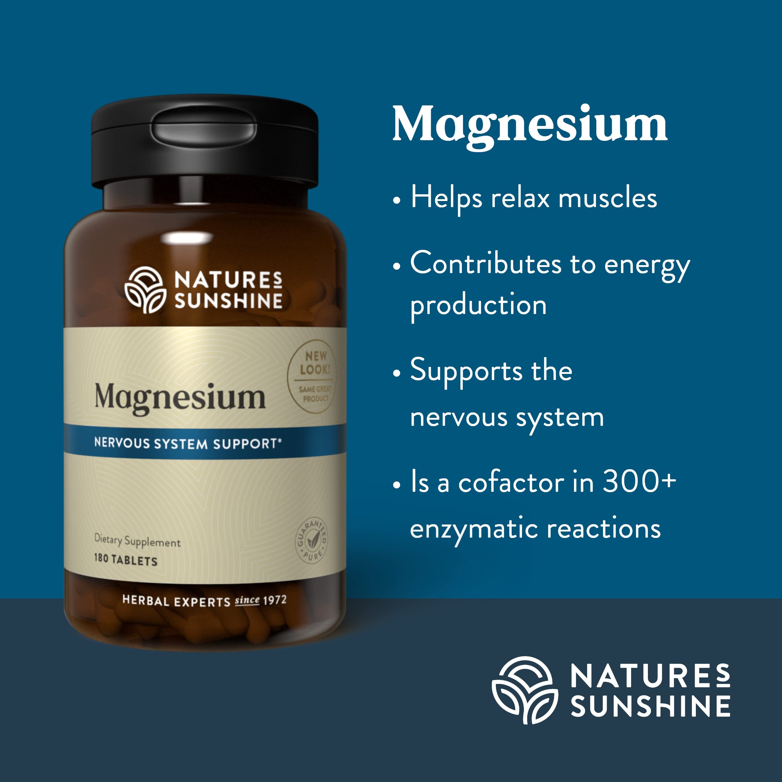 Nature's Sunshine Magnesium natural ingredients kelp licorice peppermint highlight the formula