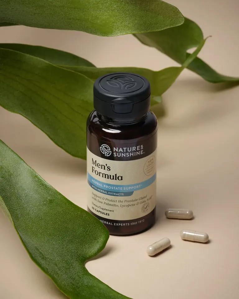 Nature's Sunshine Men's Formula with Lycopene pumpkin seeds close-up—nutritional blend