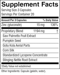 Nature's Sunshine Men's Formula with Lycopene pygeum bark extract close-up—herbal blend