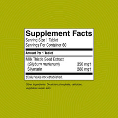 Nature's Sunshine Milk Thistle tablets closeup shows time-release tablets.